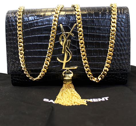 ysl classic black purse|YSL black purse with chain.